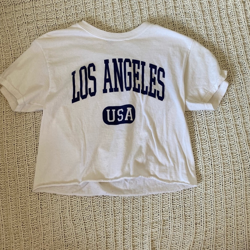 brandy melville /john galt cropped los angeles tee
